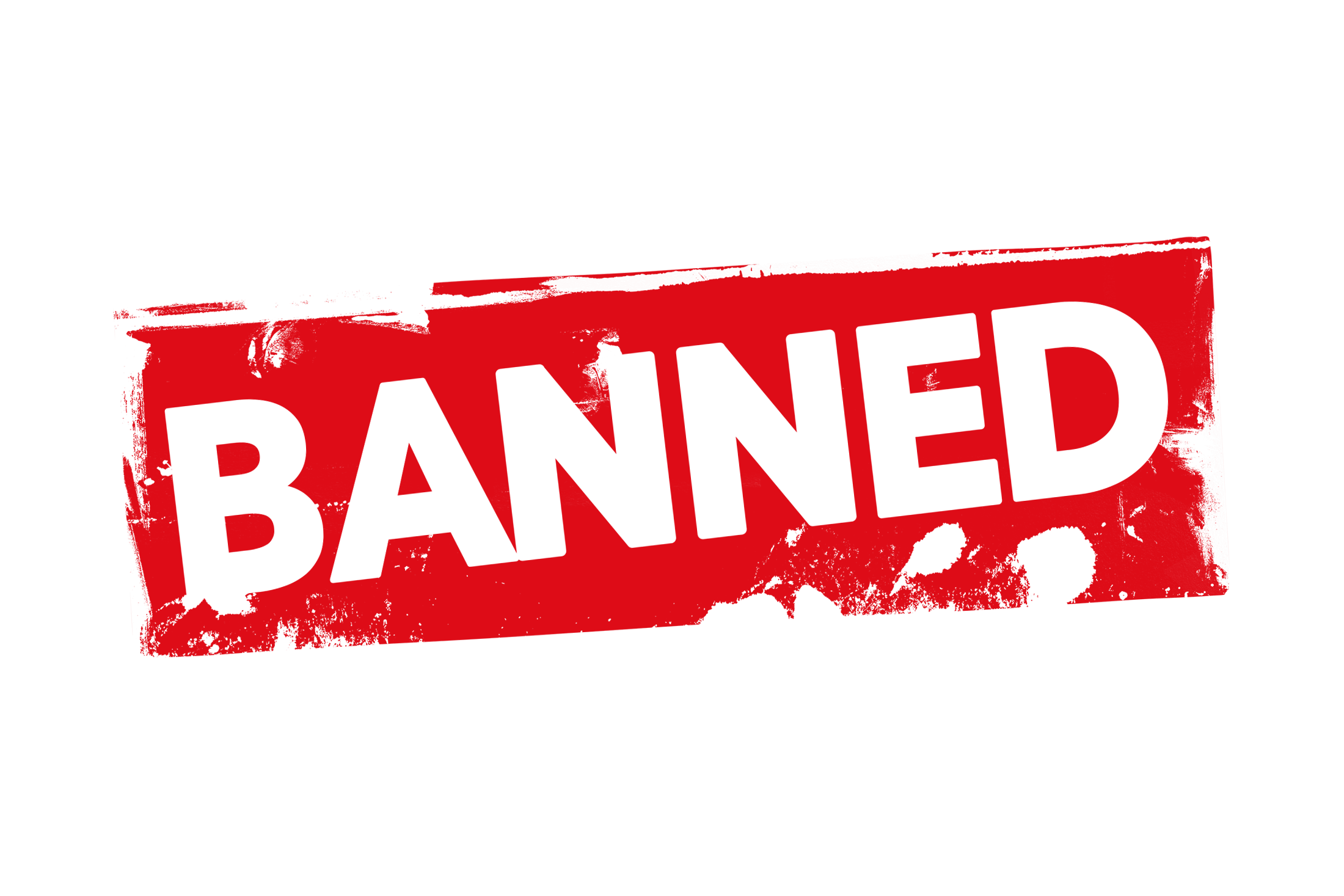 Grunge banned label PSD