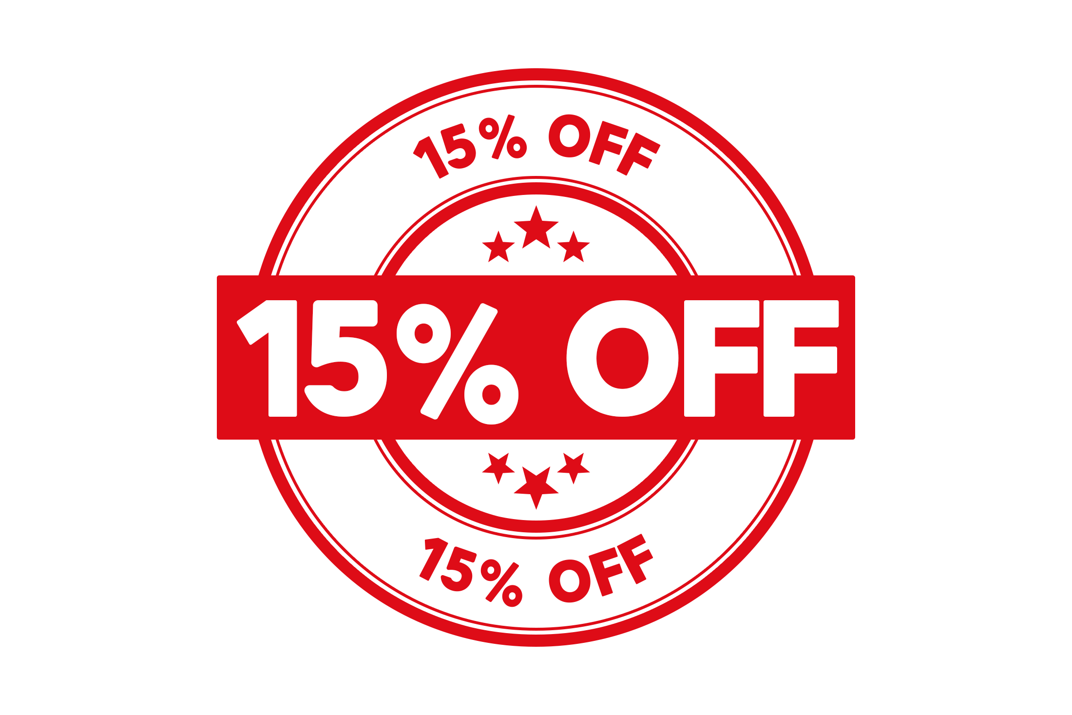 Round 15 percent off stamp PSD