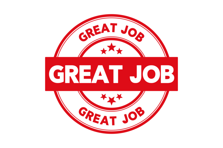 Round great job stamp PSD - PSDstamps