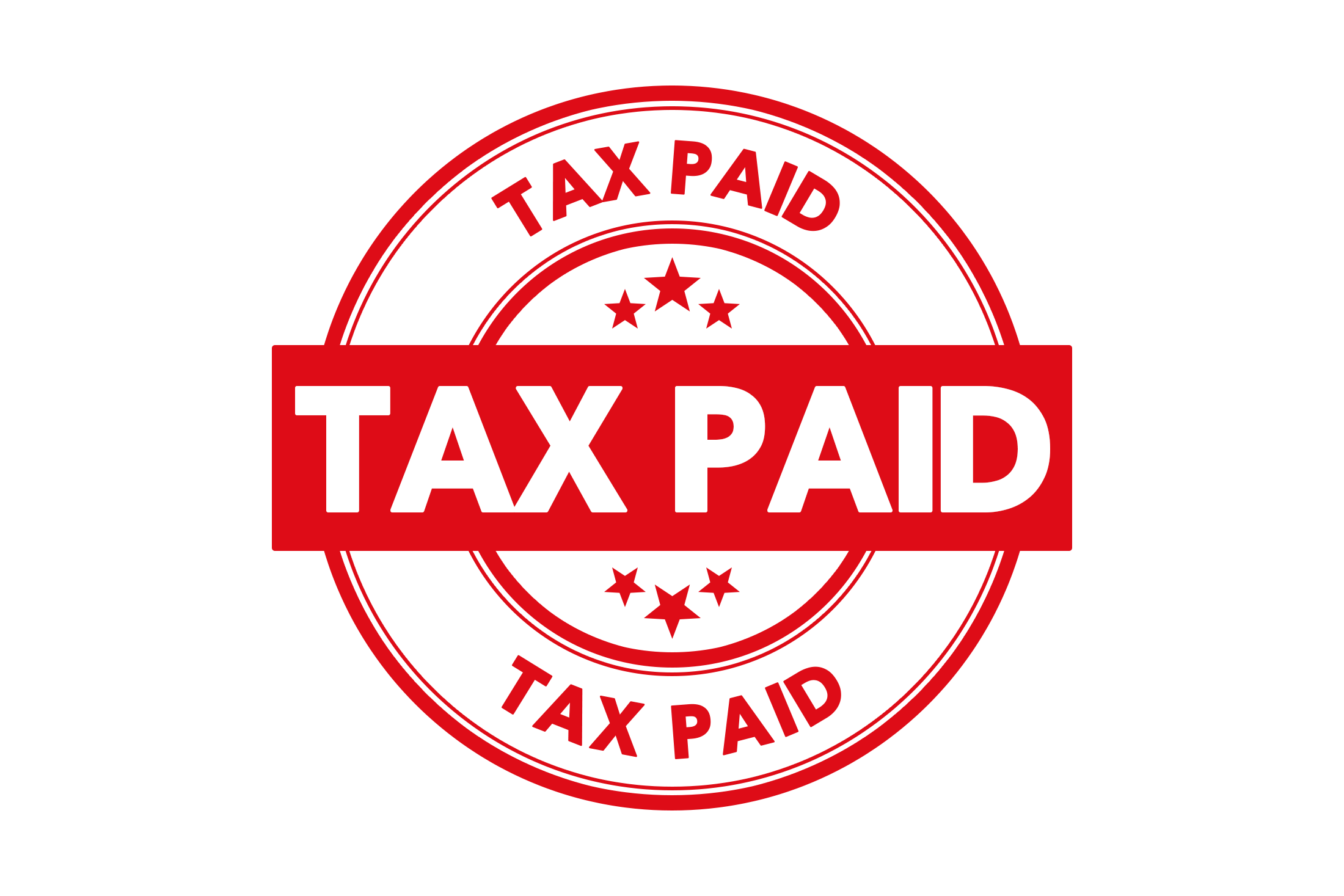 Round tax paid stamp PSD