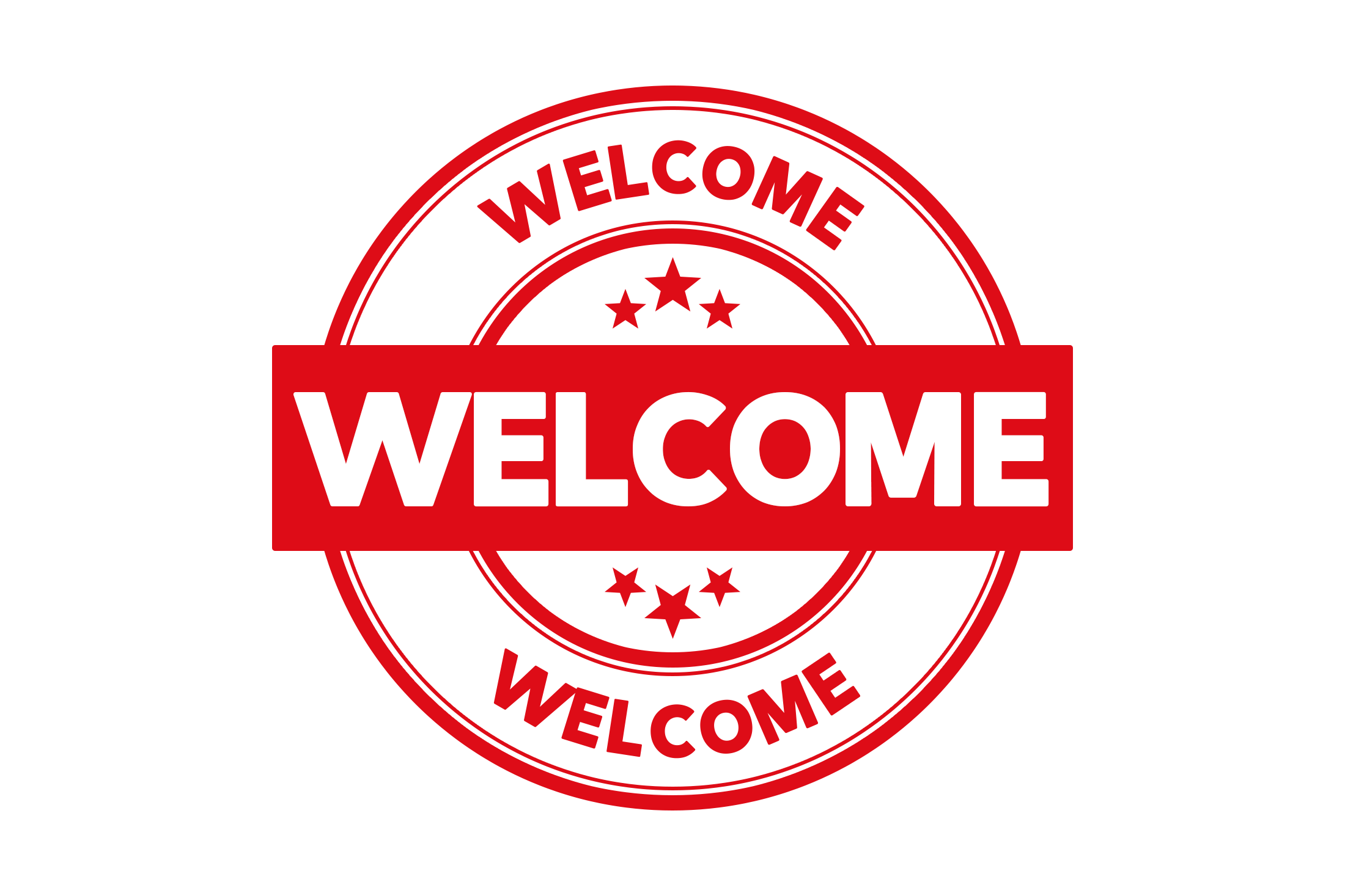 Round welcome stamp PSD