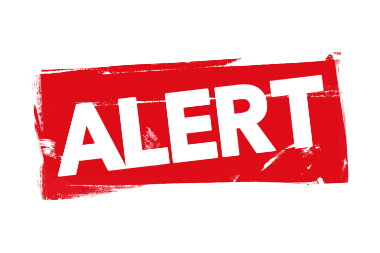 Grunge alert label PSD - PSDstamps