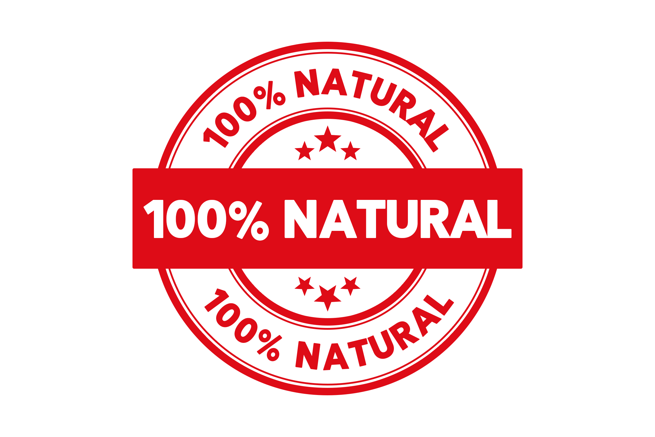 Round 100 percent natural stamp PSD