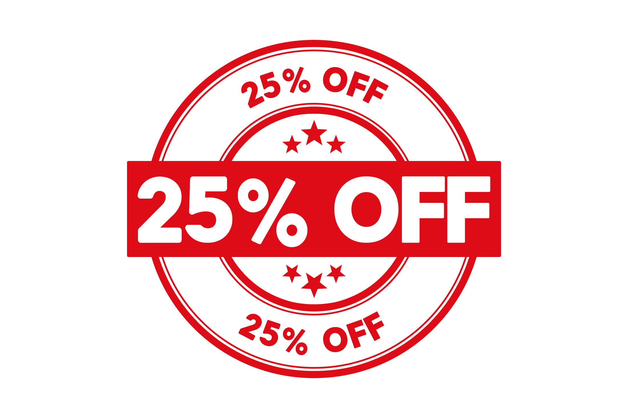 Round 25 percent off stamp PSD