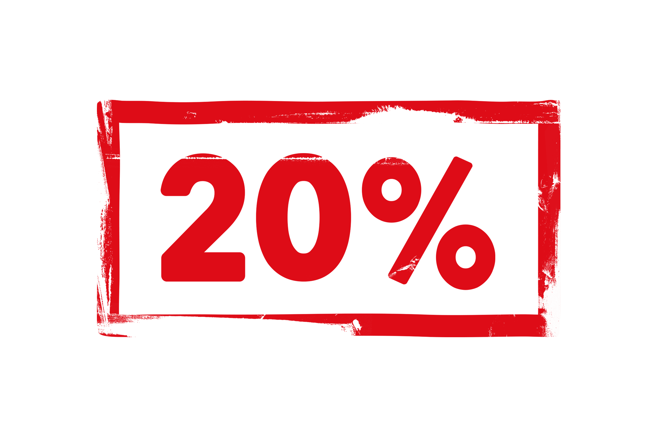 20 percent stamp PNG and PSD