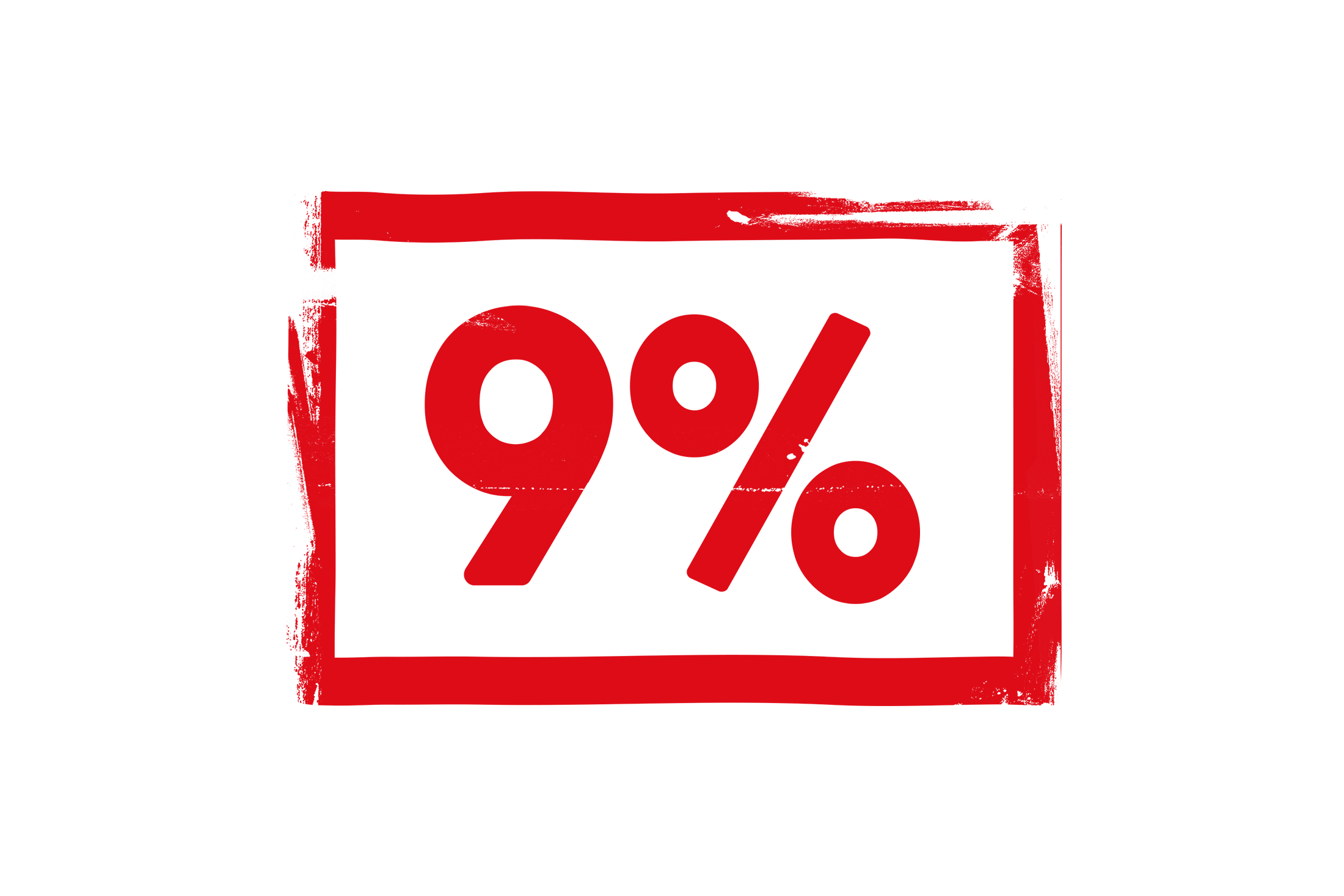 9 percent stamp PNG and PSD