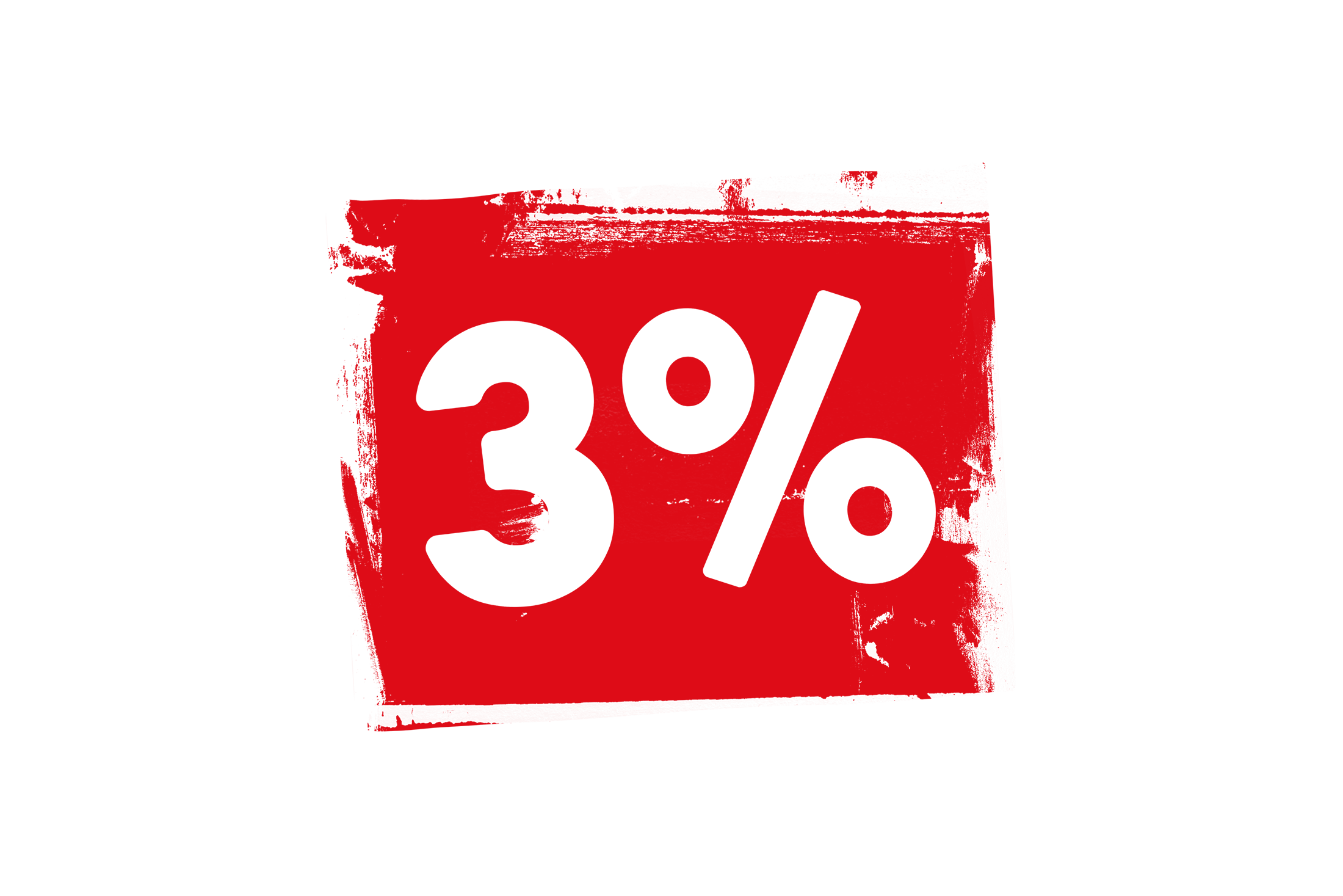 Grunge 3 percent label PNG and PSD