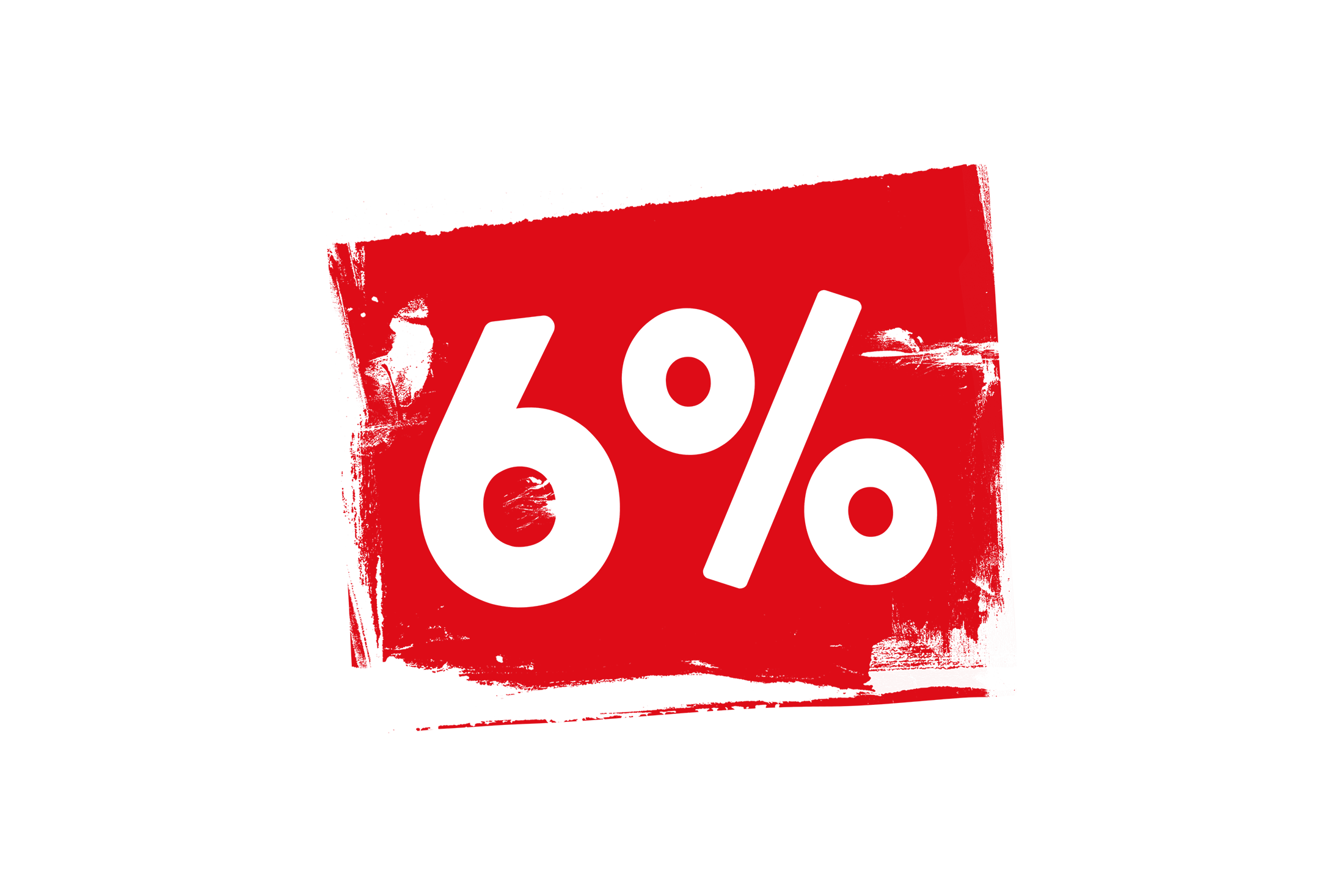 Grunge 6 percent label PNG and PSD