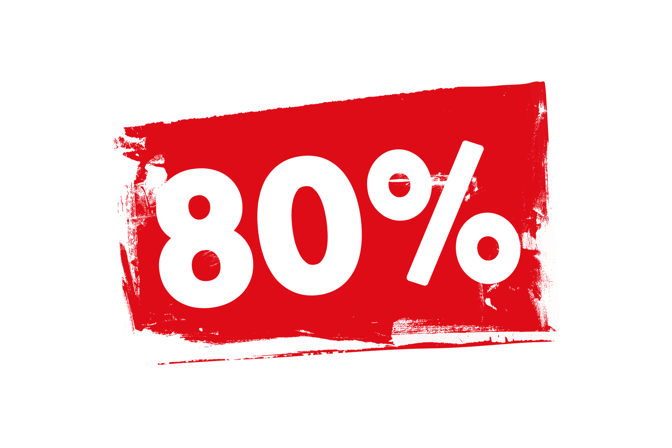 Grunge 80 percent label PNG and PSD