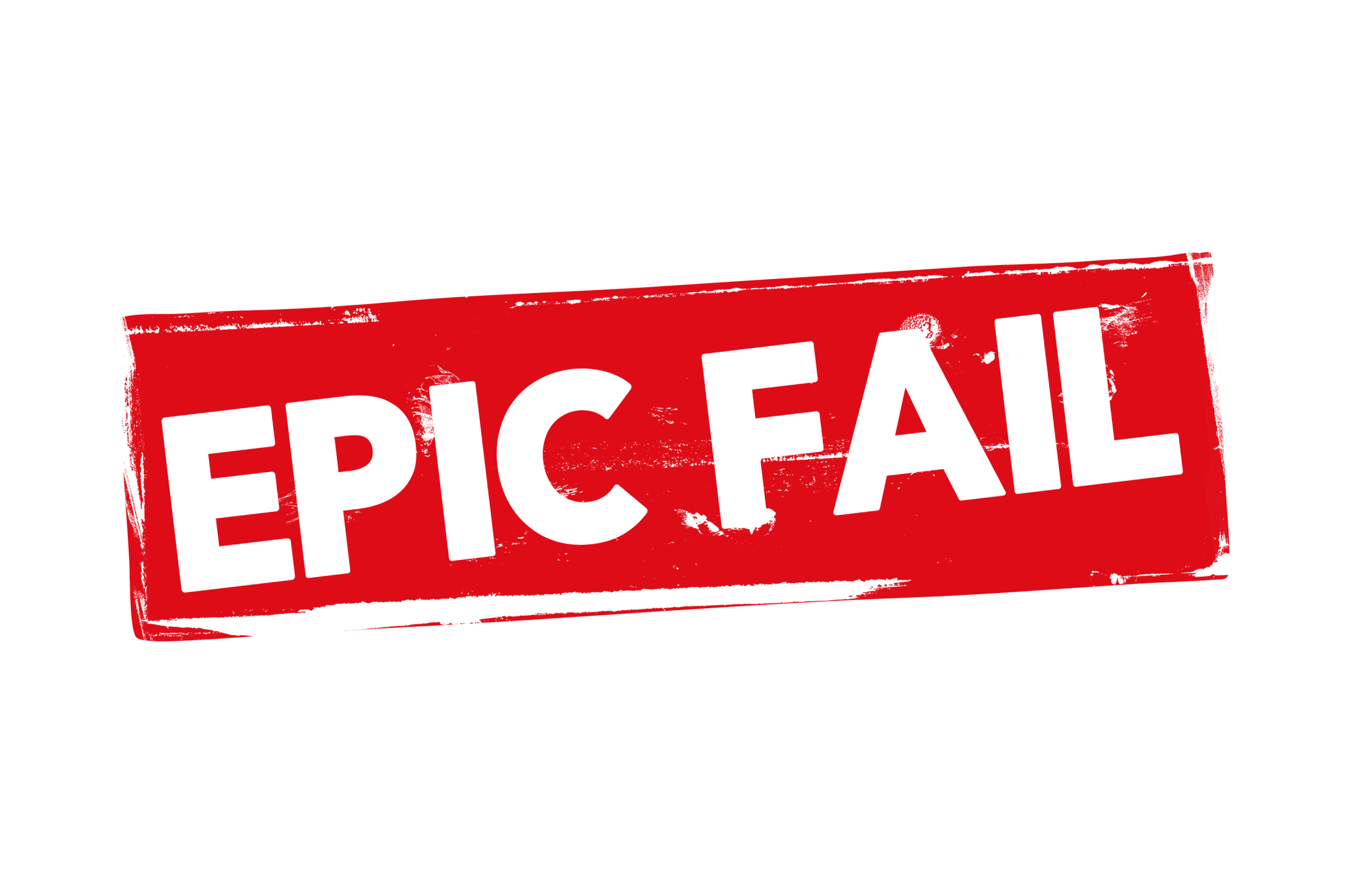 Grunge epic fail label PNG and PSD