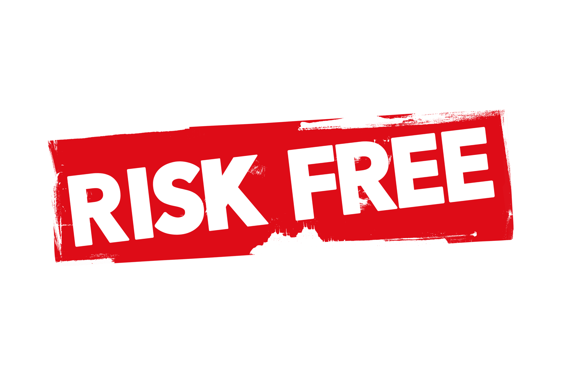 Grunge risk free label PNG and PSD