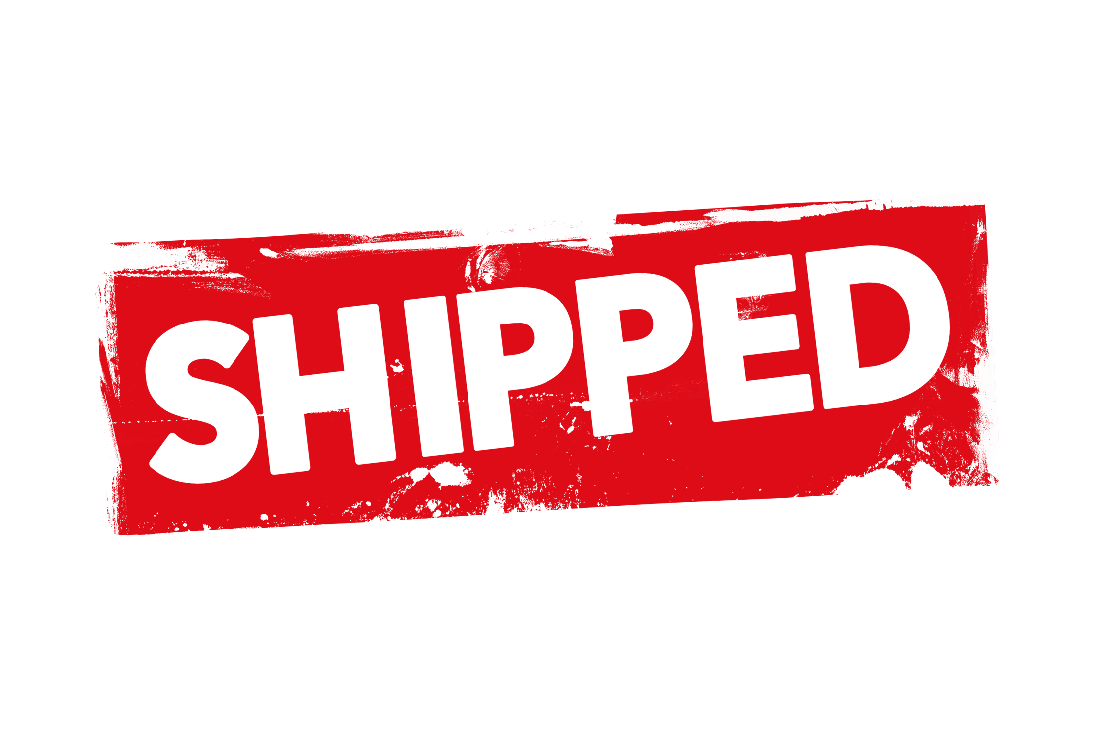 Grunge shipped label PNG and PSD