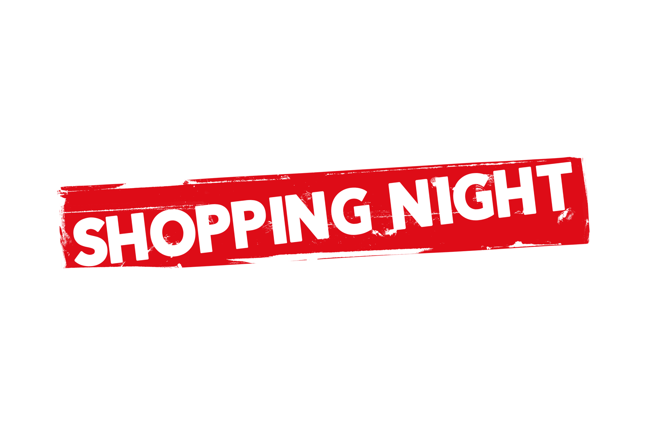 Grunge shopping night label PNG and PSD