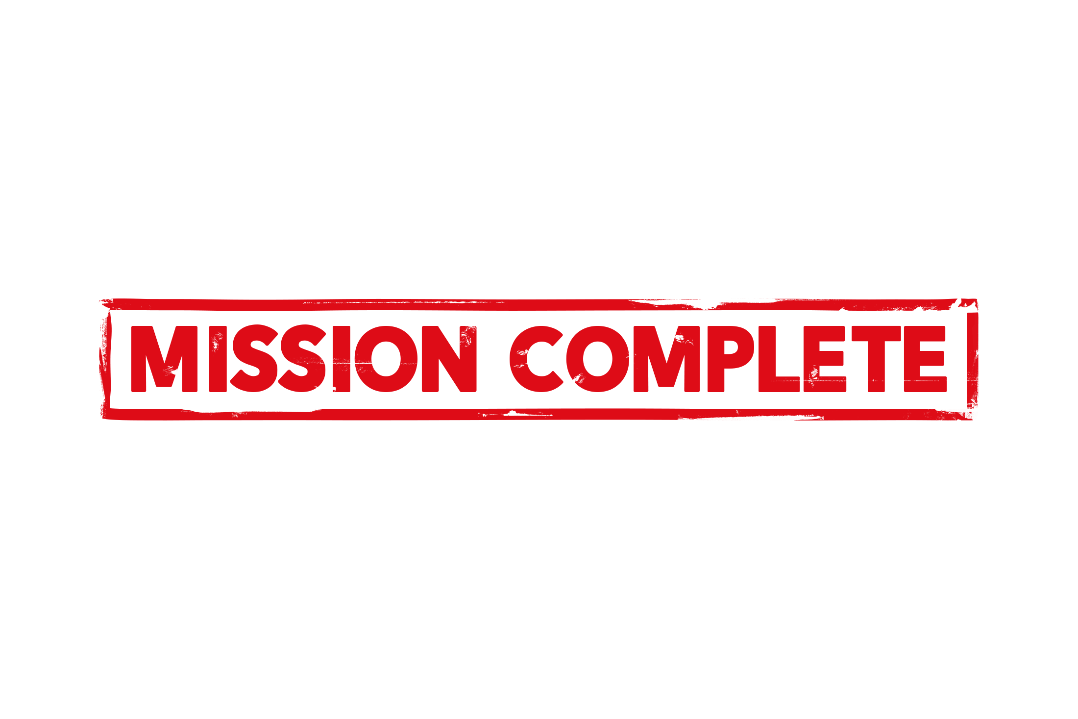Mission complete stamp PNG and PSD