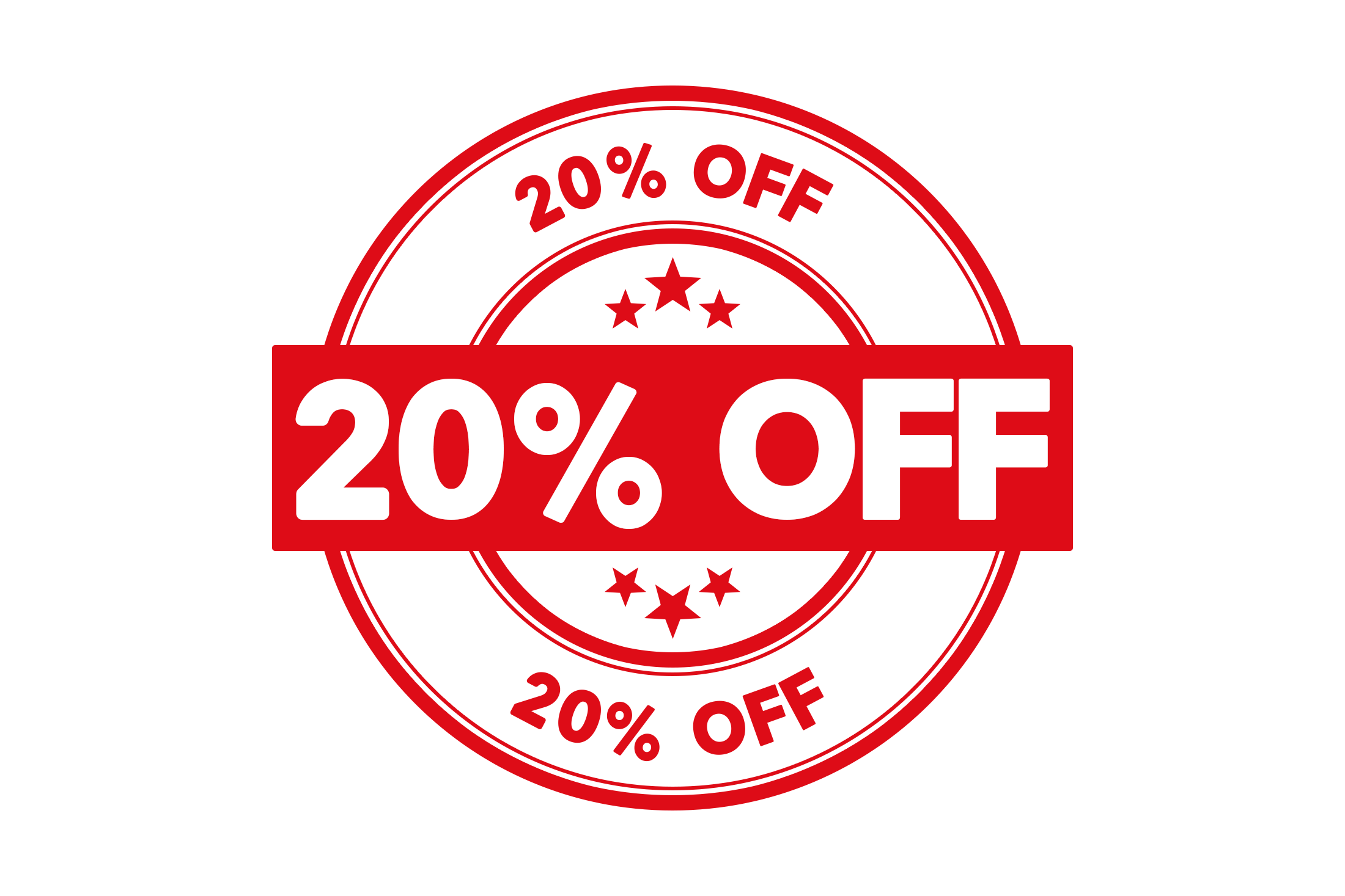 Round 20 percent off stamp PNG and PSD