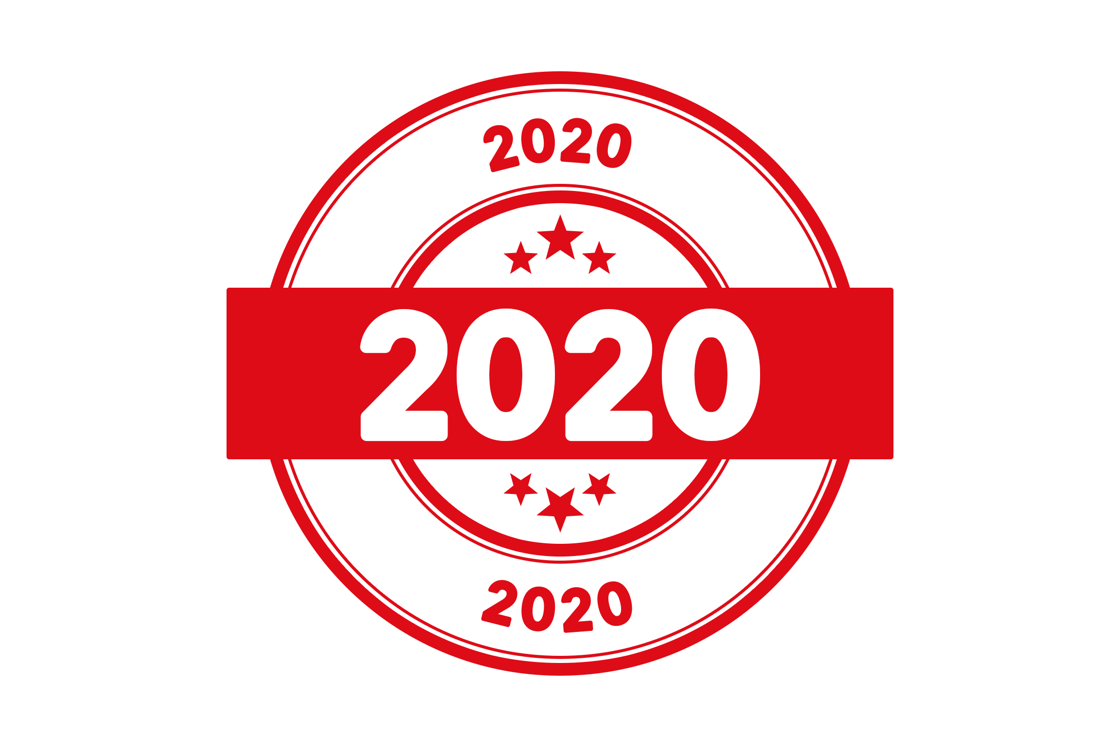 Round 2020 stamp PNG and PSD