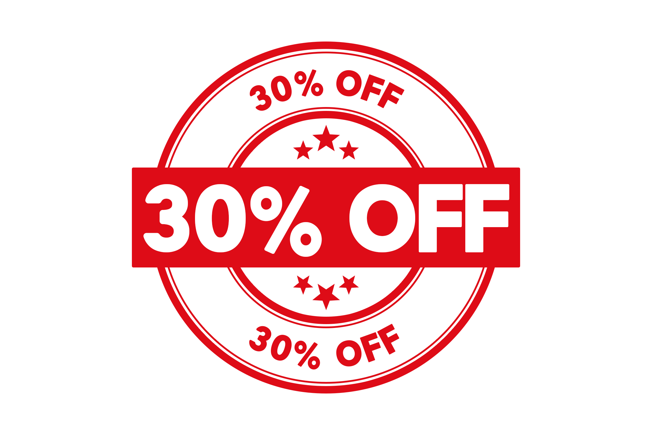 Round 30 percent off stamp PNG and PSD
