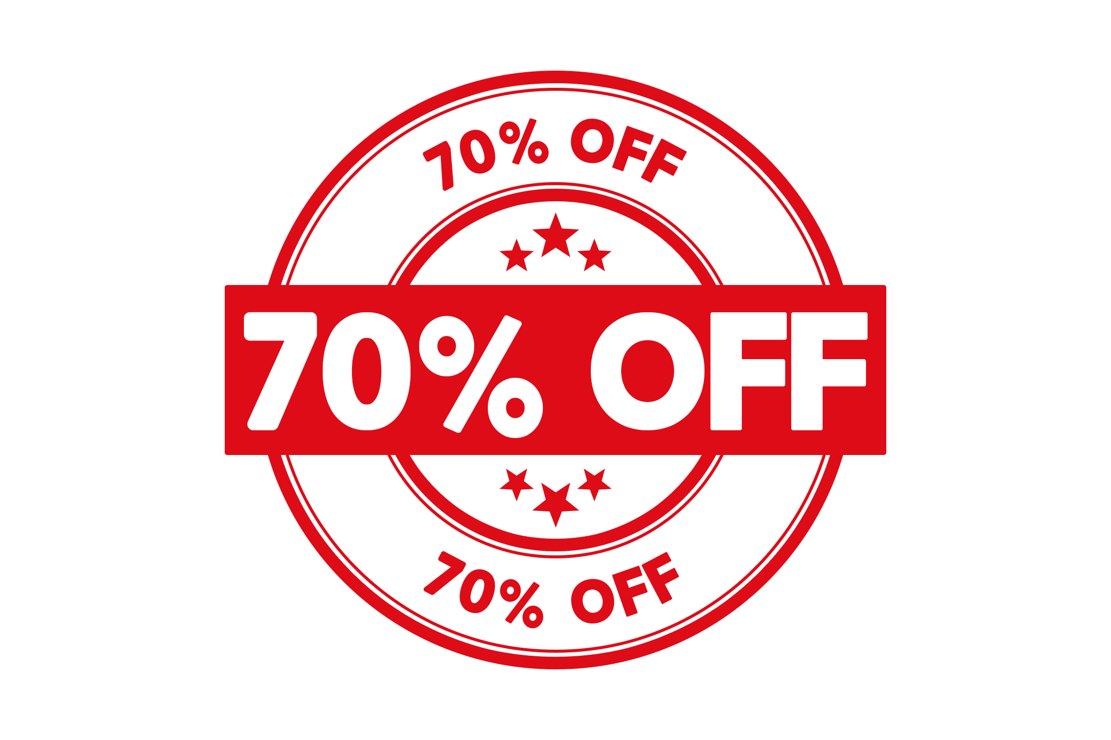Round 70 percent off stamp PNG and PSD