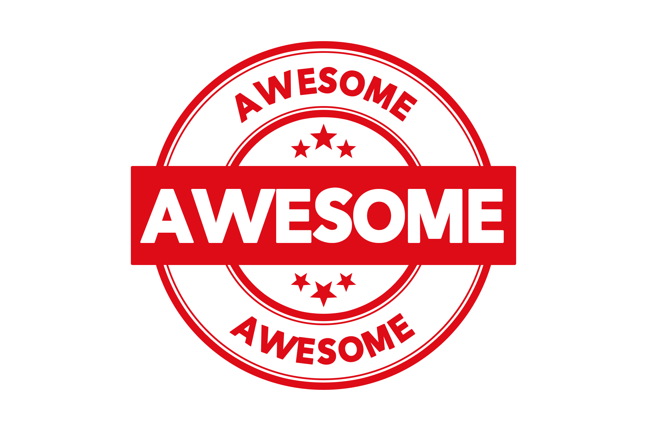 Round awesome stamp PNG and PSD