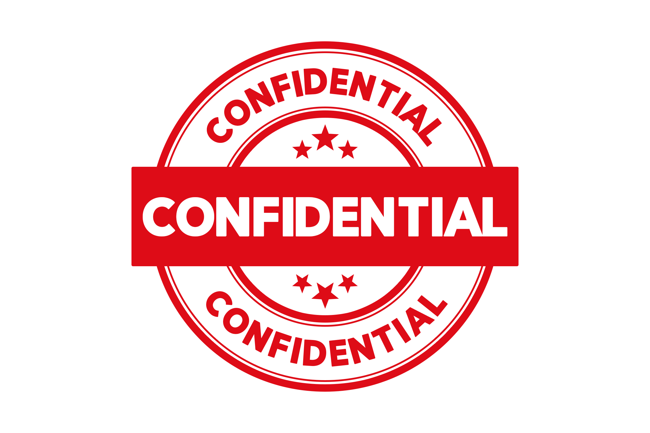 Round confidential stamp PNG and PSD