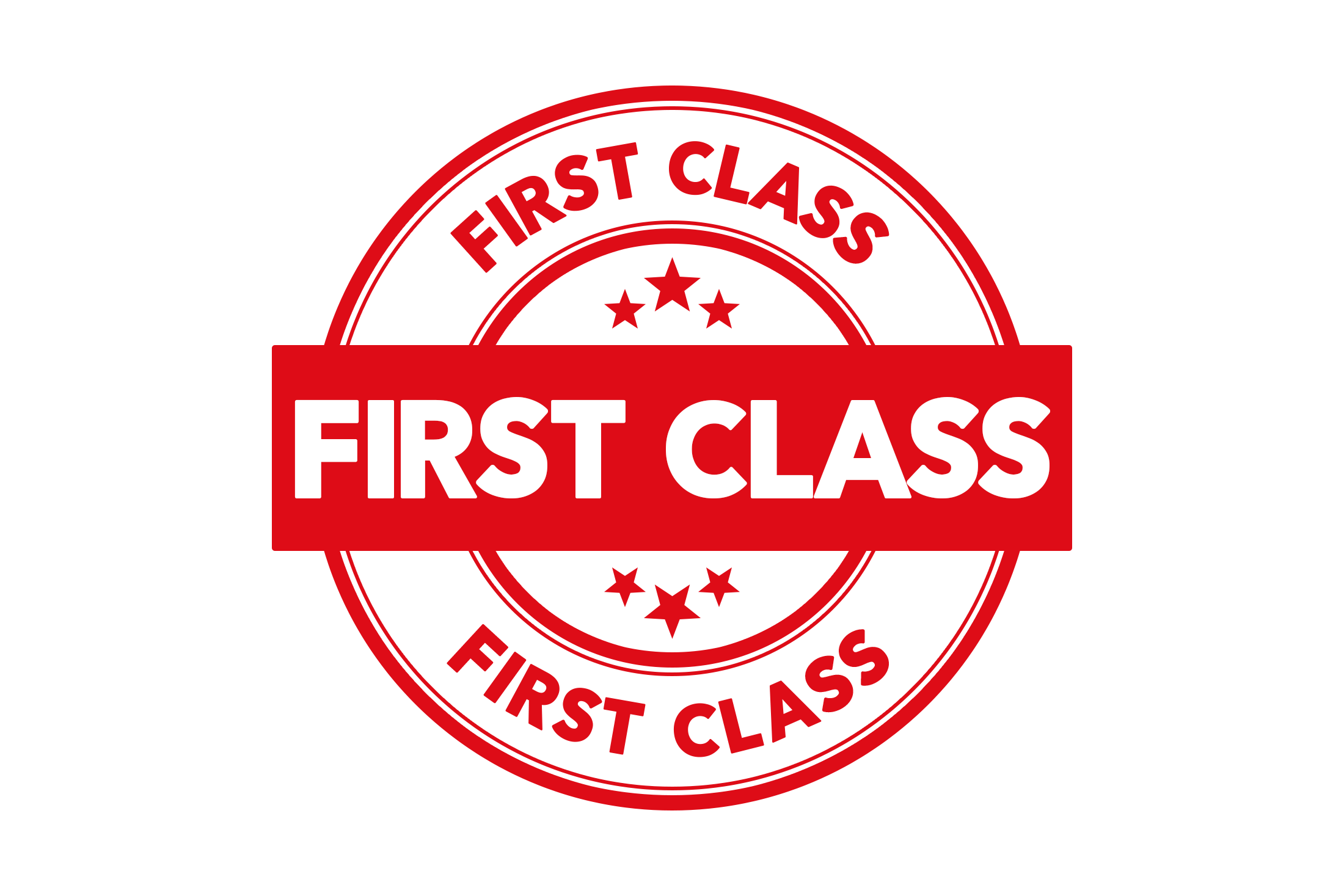 Round first class stamp PNG and PSD