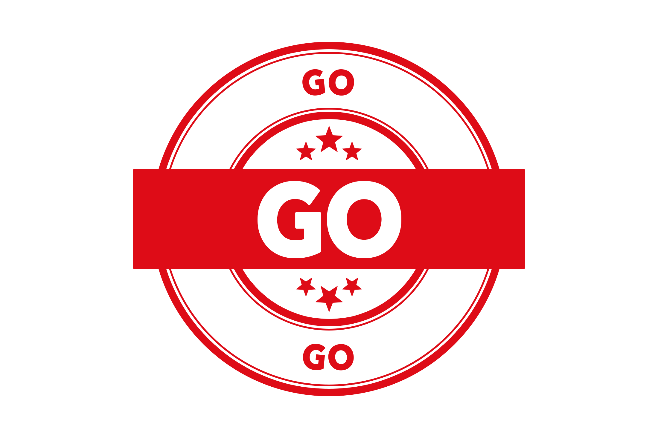 Round go stamp png and PSD