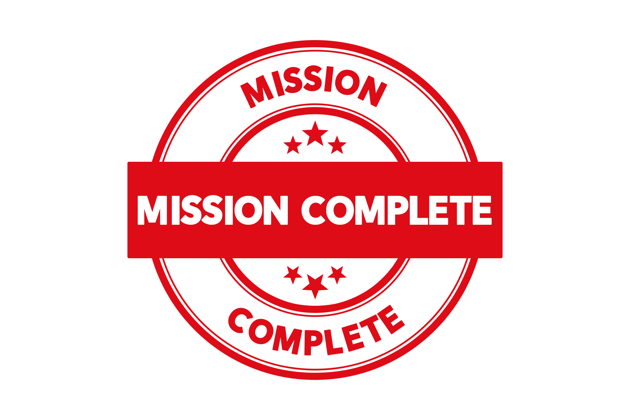 Round mission complete stamp PNG and PSD