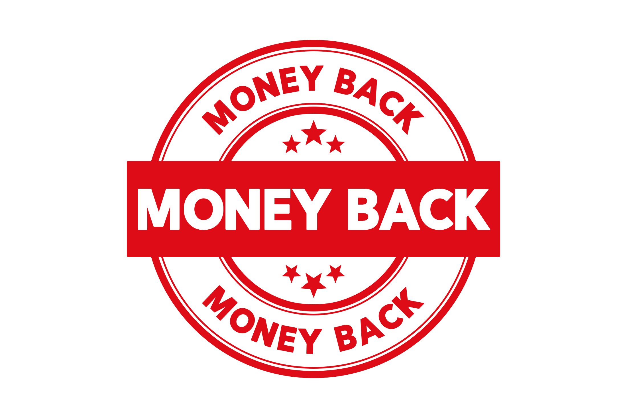Round money back stamp PNG and PSD