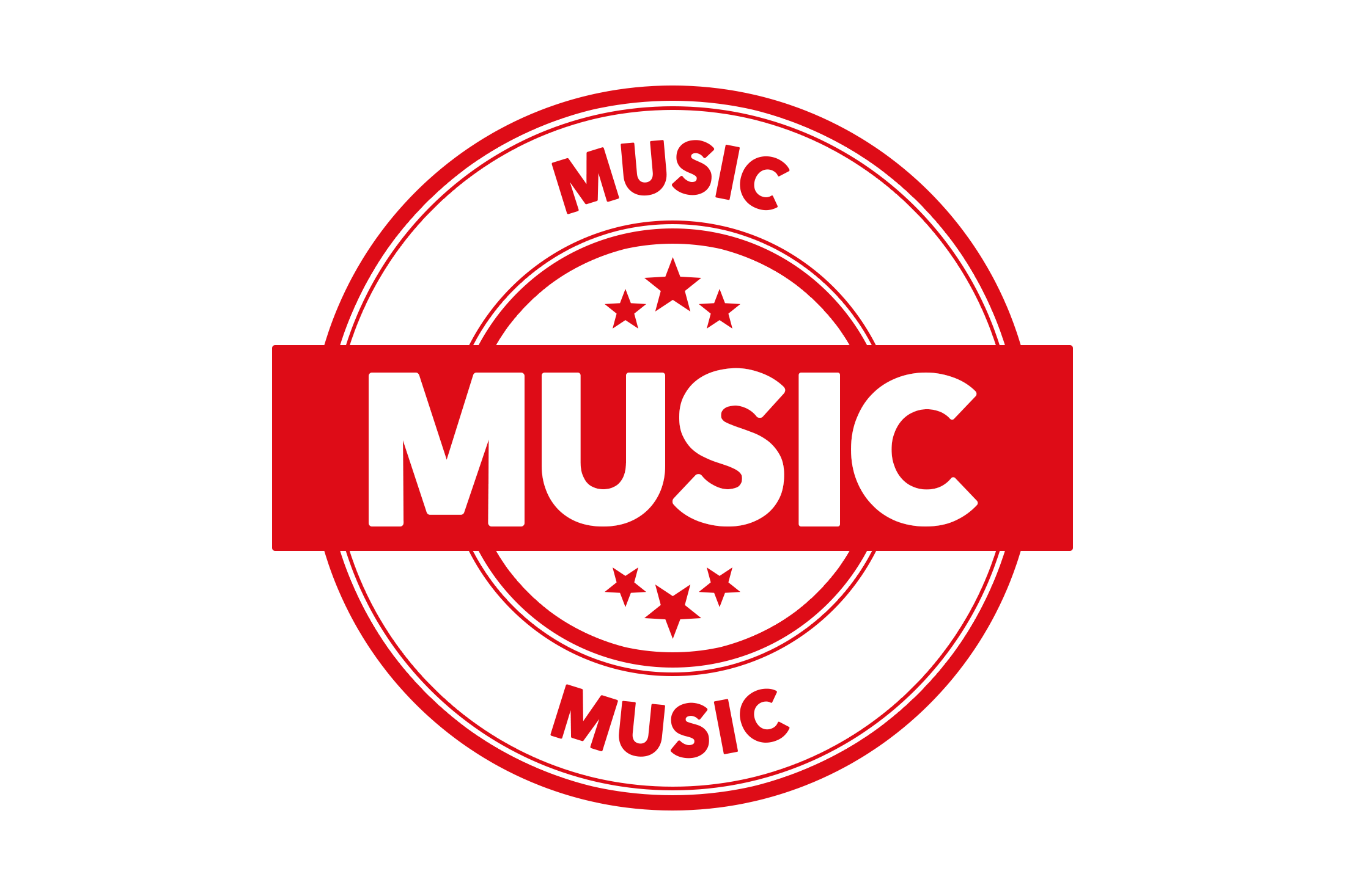 Round music stamp PNG and PSD