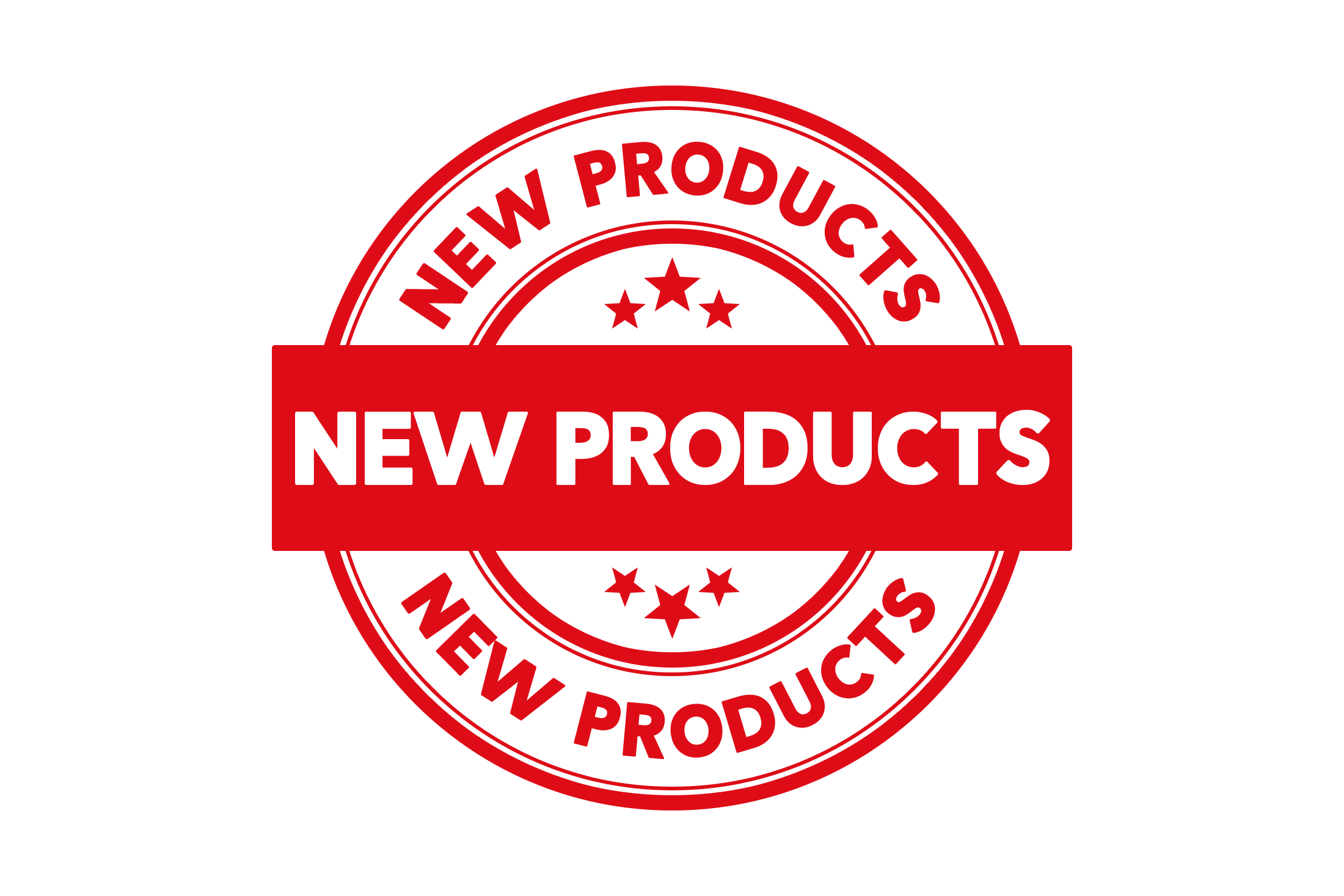 Round new products stamp PNG and PSD
