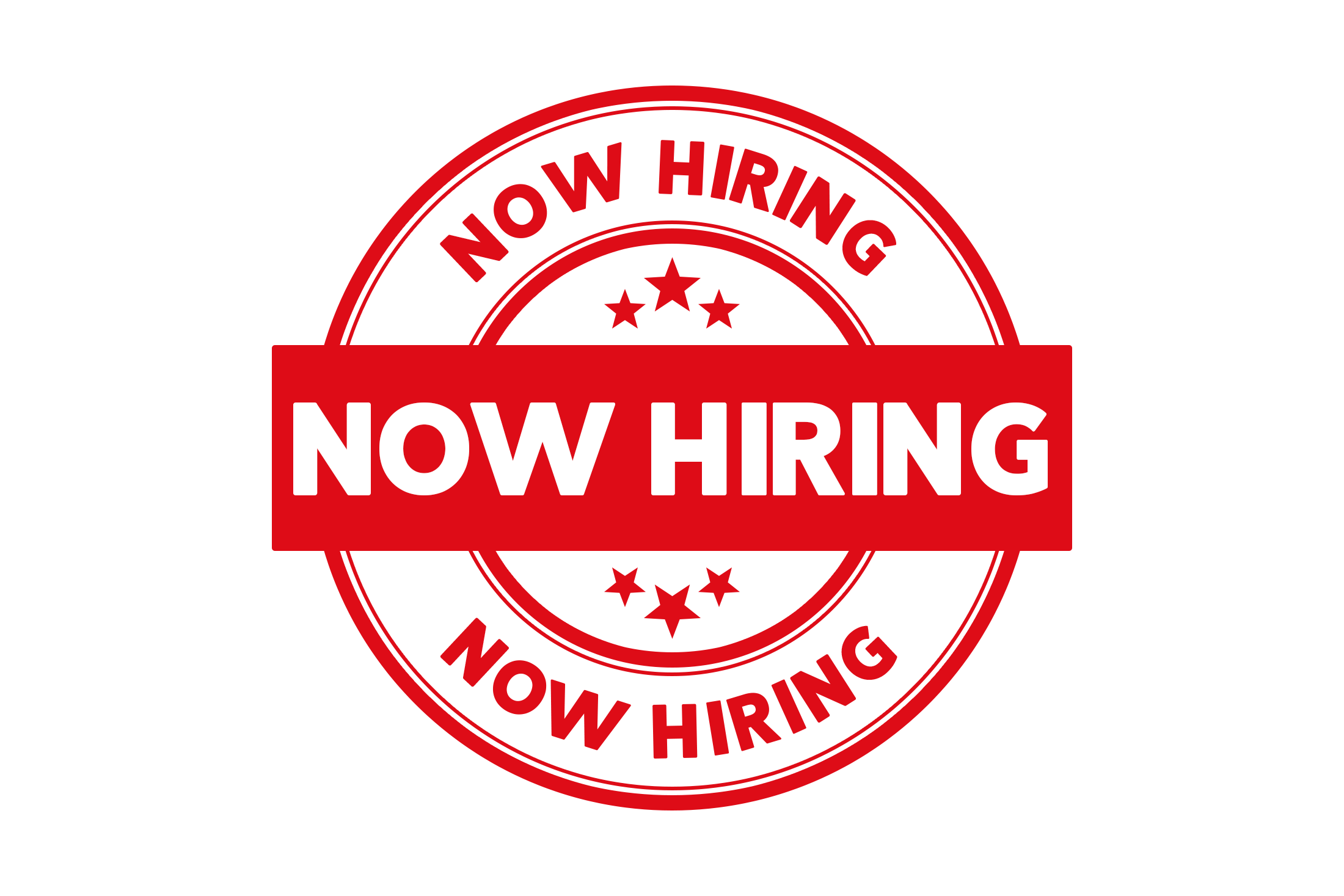 Round now hiring stamp PNG and PSD