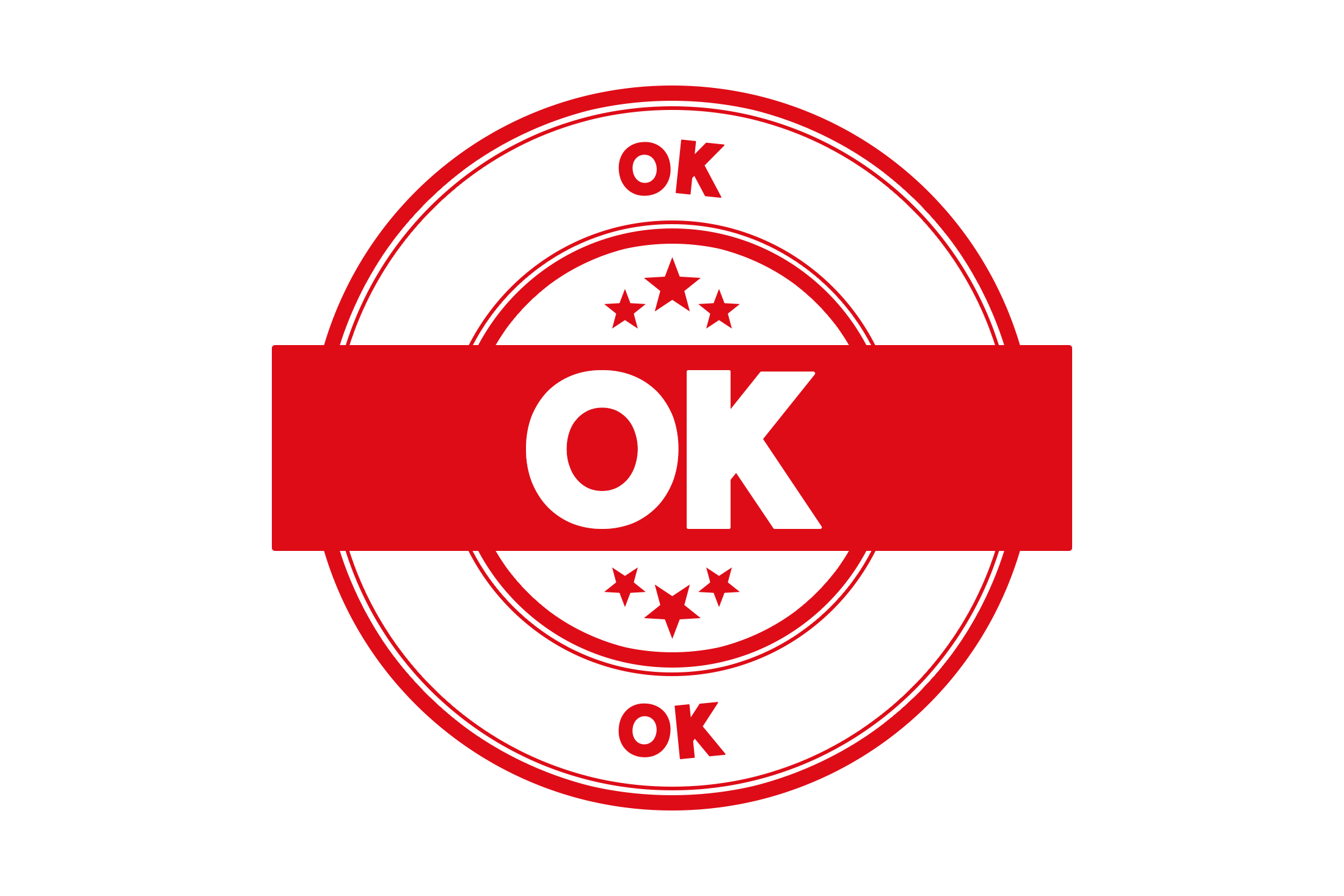 Round ok stamp PNG and PSD