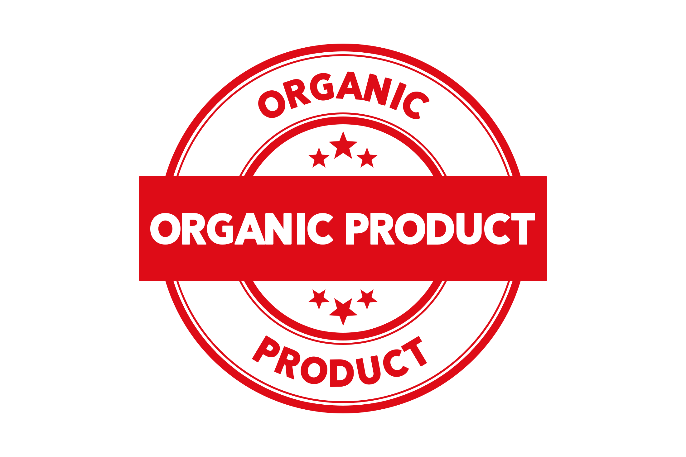 Round organic product stamp PNG and PSD