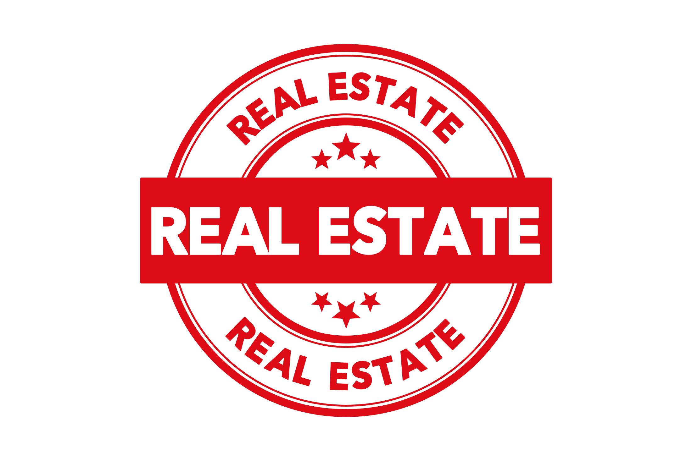Round real estate stamp PNG and PSD