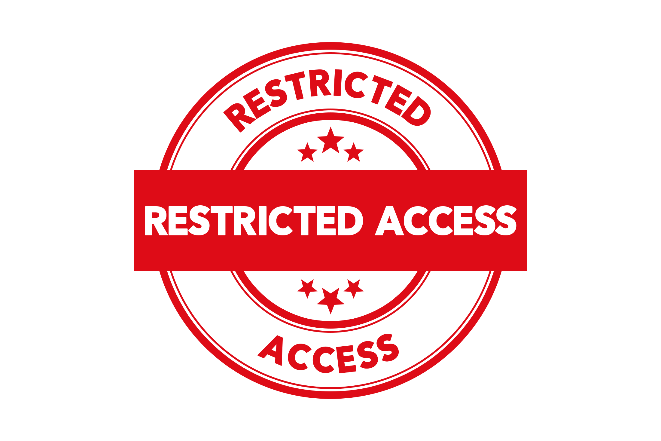 Round restricted access stamp PNG and PSD