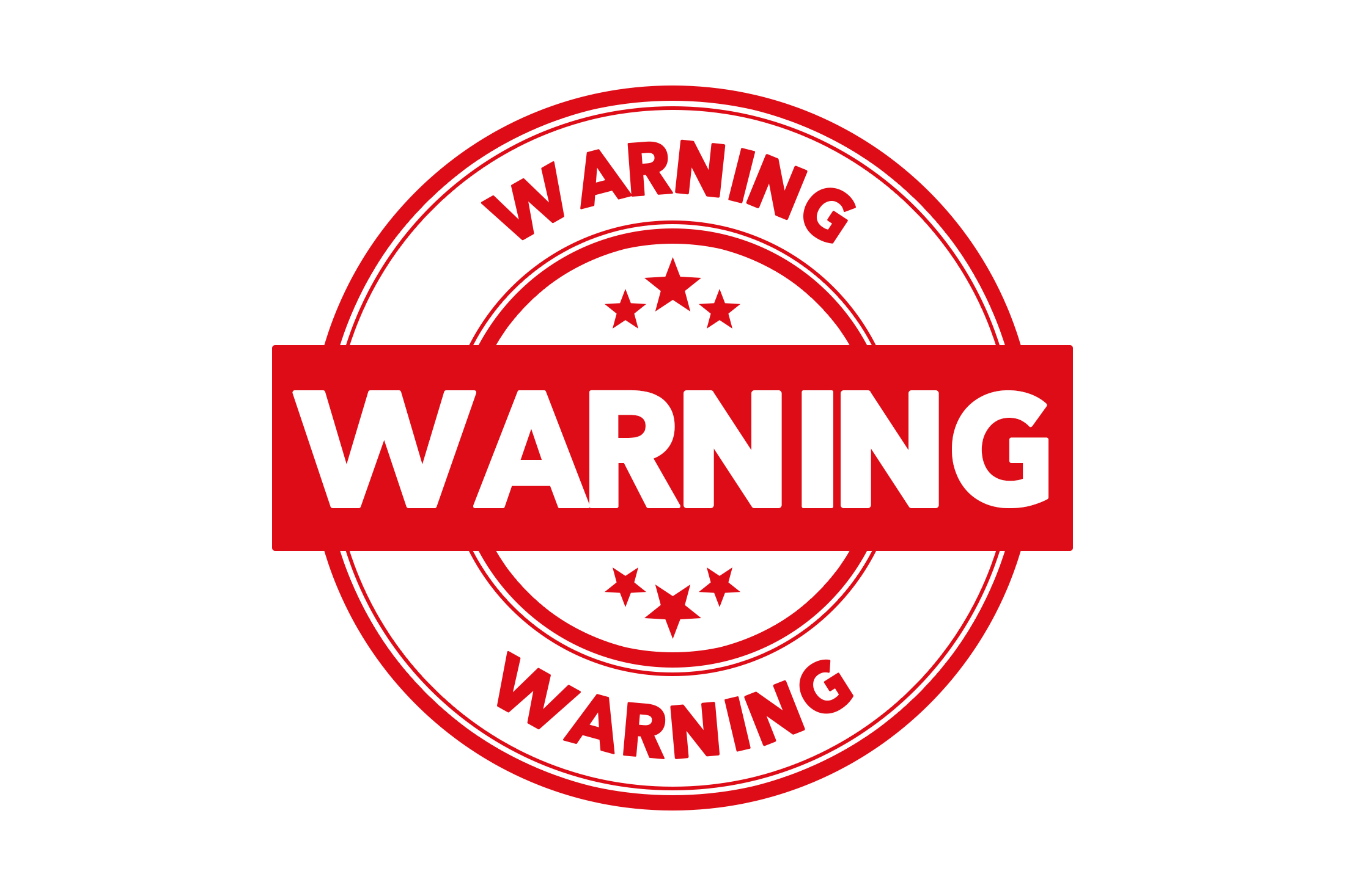 Round warning stamp PNG and PSD