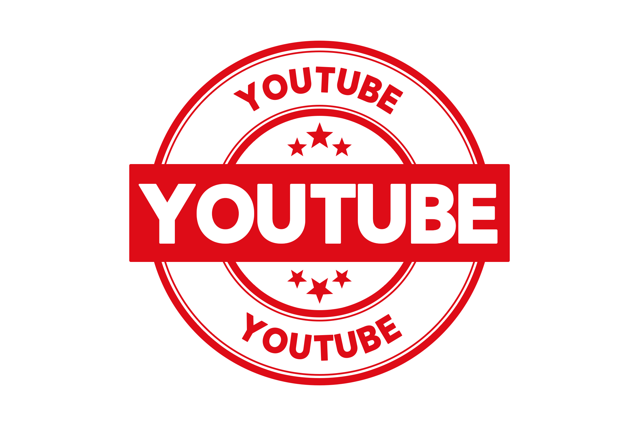 Round youtube stamp PNG and PSD